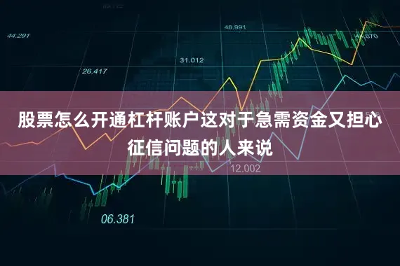 股票怎么开通杠杆账户这对于急需资金又担心征信问题的人来说